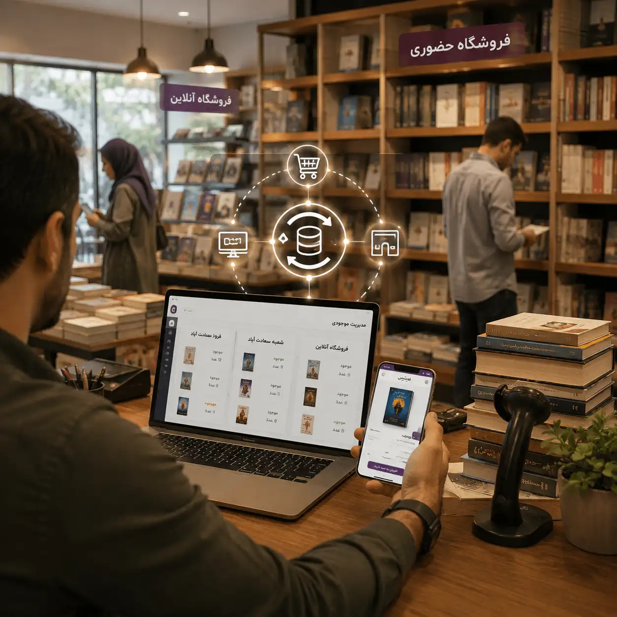 In-store and online store sync
